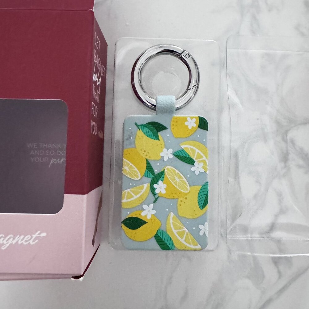 Bagnet Magnetic Purse Holder with Spring Lemon Pattern –NIB Rare Holds 8lbs
